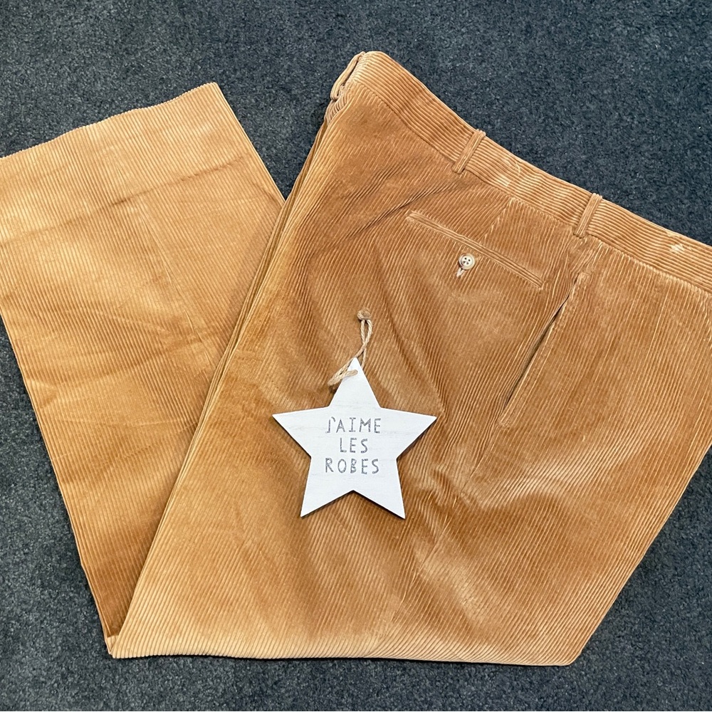 Ralph Lauren Tan Corduroy Wide-Leg Pants